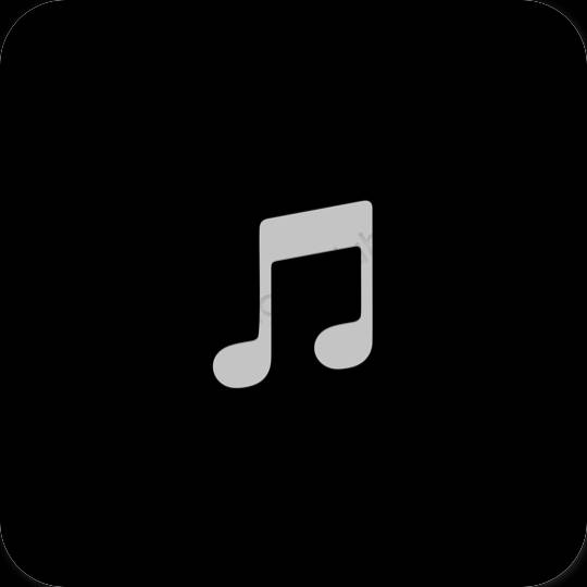 미적인 검은색 Apple Music 앱 아이콘