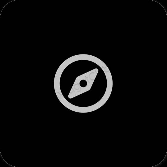 Estetsko Črna Safari ikone aplikacij