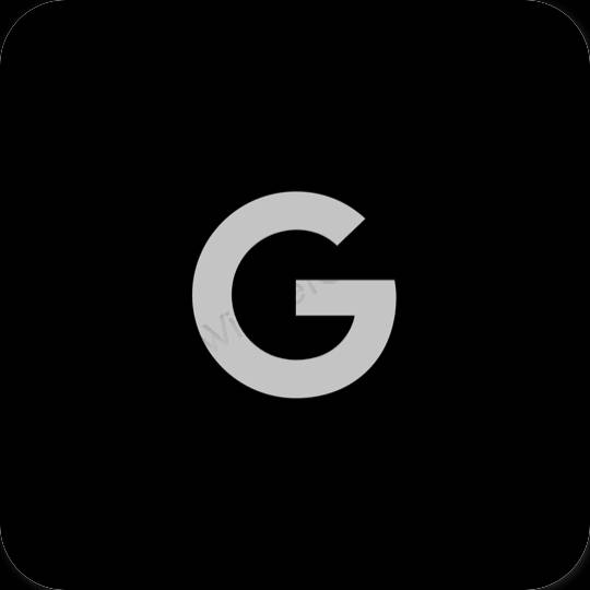 审美的 黑色的 Google 应用程序图标