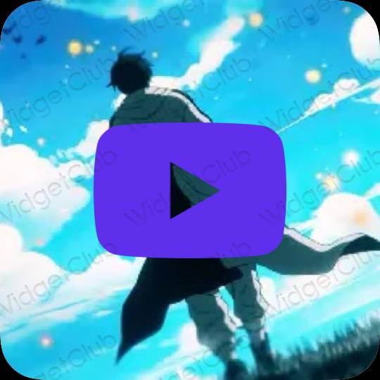 Aesthetic blue Youtube app icons