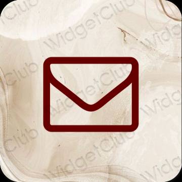 Естетичен кафяво Mail икони на приложения