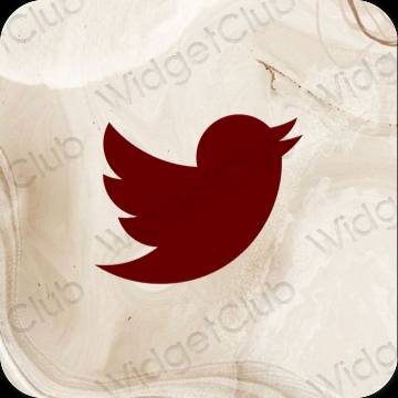 Estetis cokelat Twitter ikon aplikasi
