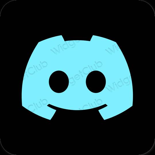 Estetyka niebieski discord ikony aplikacji