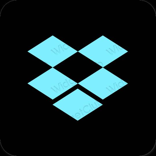Естетски црн Dropbox иконе апликација