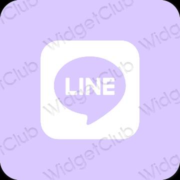 Estetik biru pastel LINE ikon aplikasi