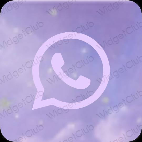 Aesthetic purple WhatsApp app icons