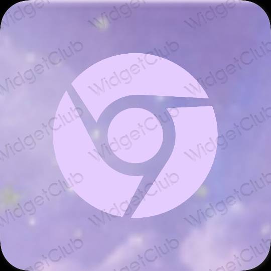 Aesthetic pastel blue Chrome app icons