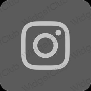 Estetyka szary Instagram ikony aplikacji