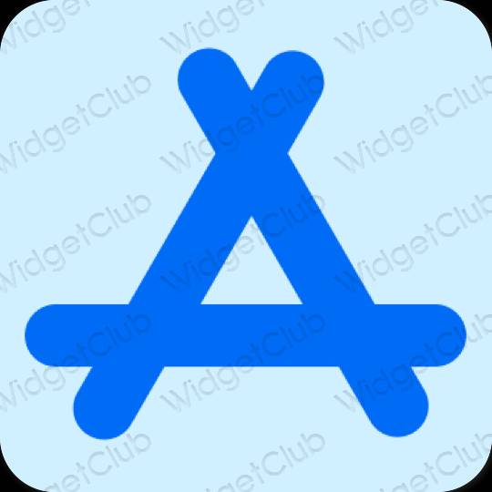 Ესთეტიური პასტელი ლურჯი AppStore აპლიკაციის ხატები