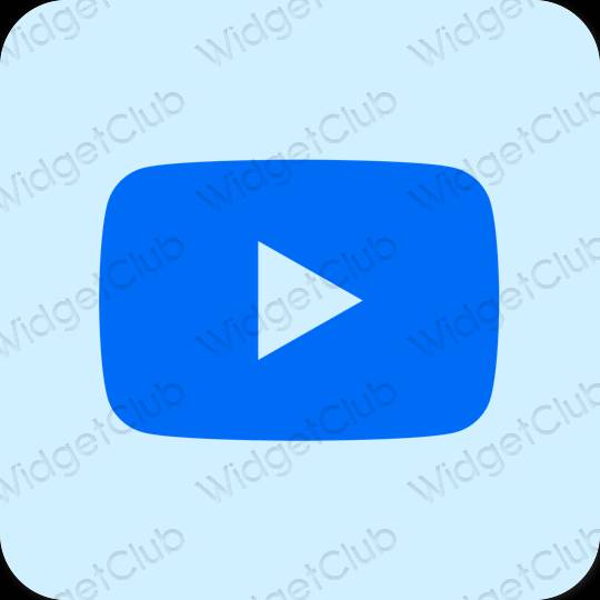 Estético azul pastel Youtube ícones de aplicativos