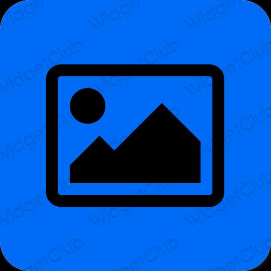 Aesthetic blue Photos app icons
