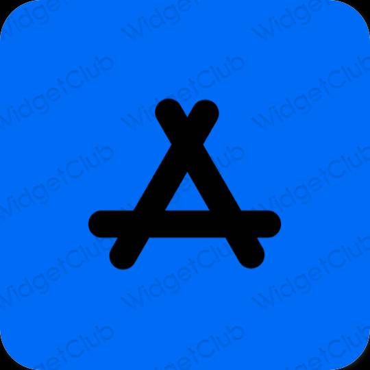 Estetik biru neon AppStore ikon aplikasi