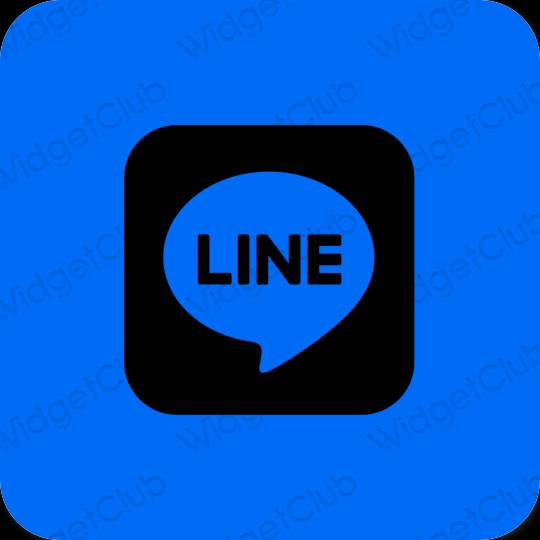 Ästhetisch neonblau LINE App-Symbole