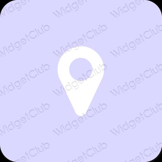 Estético roxo Map ícones de aplicativos