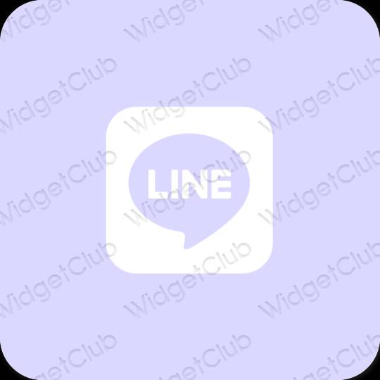 Esteetiline lilla LINE rakenduste ikoonid