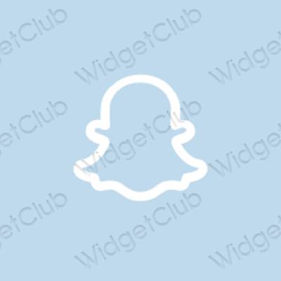 Estetik biru pastel snapchat ikon aplikasi