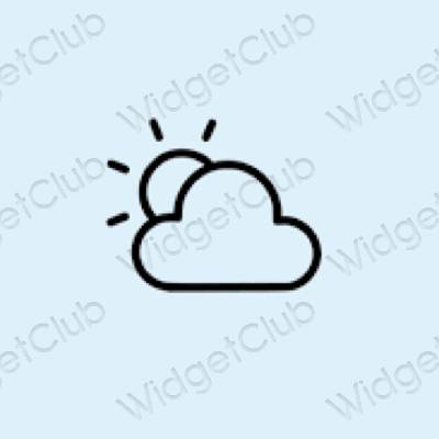 Estético azul pastel Weather iconos de aplicaciones