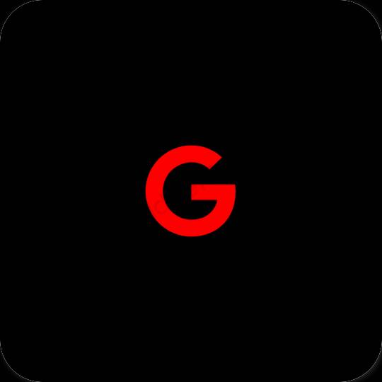 Αισθητικός μαύρος Google εικονίδια εφαρμογών