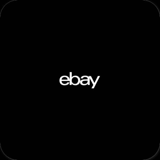 Estetinis juodas eBay programėlių piktogramos