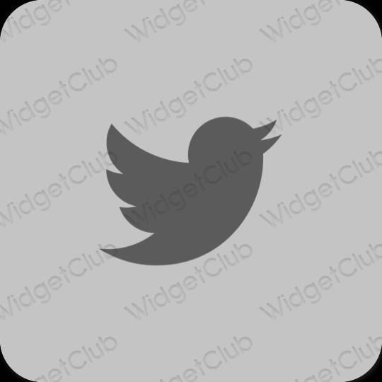 Estetico grigio Twitter icone dell'app