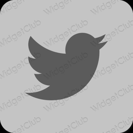 אֶסתֵטִי אפור Twitter סמלי אפליקציה