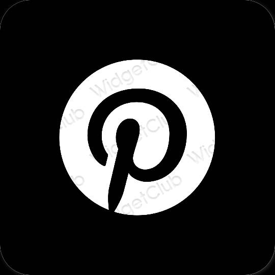 審美的 黑色的 Pinterest 應用程序圖標
