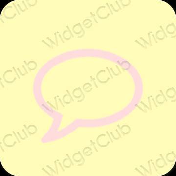 Estetyka żółty Messages ikony aplikacji