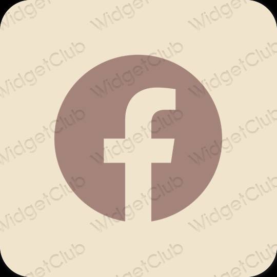 Естетичен бежово Facebook икони на приложения
