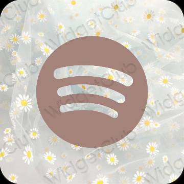 Estético Castanho Spotify ícones de aplicativos