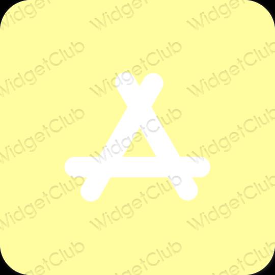 Esteettinen keltainen AppStore sovelluskuvakkeet