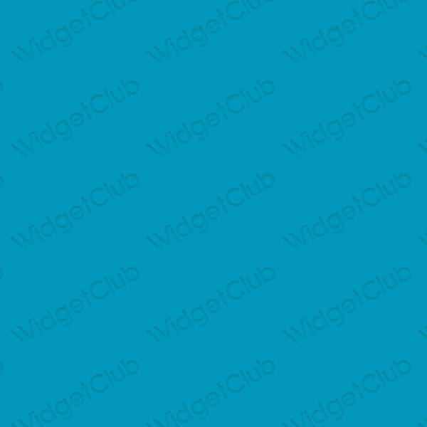 Естетичен неоново синьо Mail икони на приложения