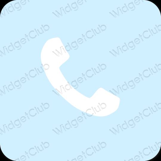 Esteetiline pastelne sinine Phone rakenduste ikoonid