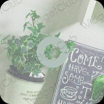 Estetisk grön Books app ikoner