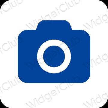 Aesthetic blue Camera app icons