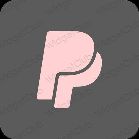 Estetický šedá Paypal ikony aplikací