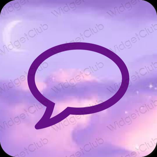 Esztétika lila Messages alkalmazás ikonok