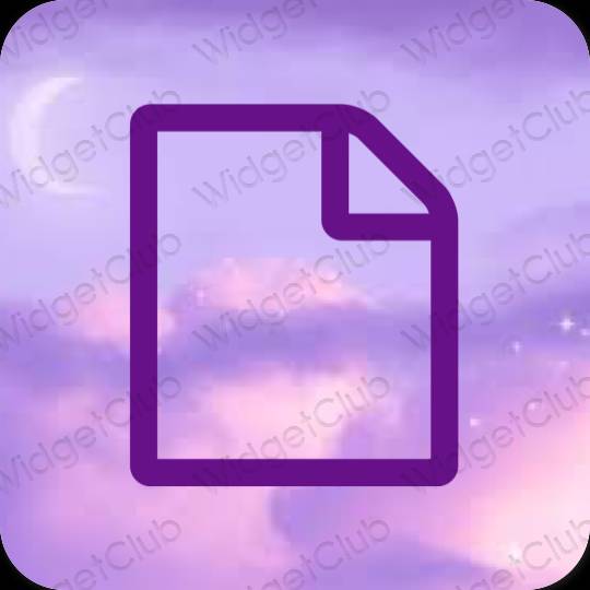 Estetsko vijolična Notes ikone aplikacij