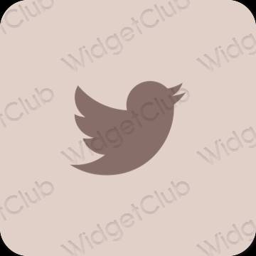 Estetico beige Twitter icone dell'app