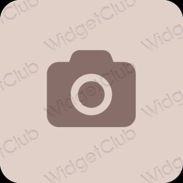 Estetyka beżowy Camera ikony aplikacji