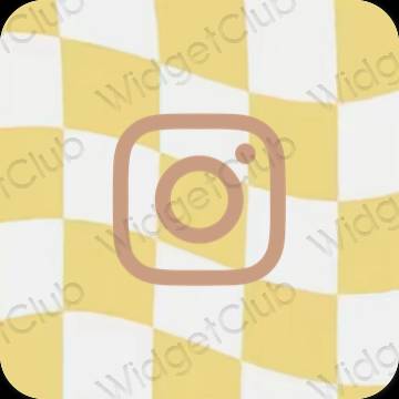 Esthétique jaune Instagram icônes d'application