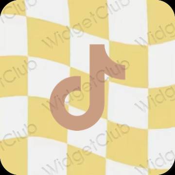 Estetinis geltona TikTok programėlių piktogramos