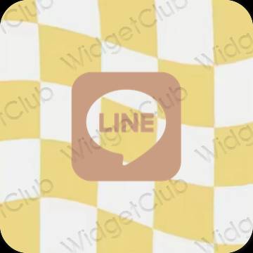 審美的 黃色的 LINE 應用程序圖標