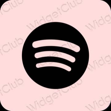 Estetické pastelovo ružová Spotify ikony aplikácií