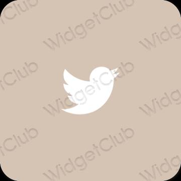 Estetico beige Twitter icone dell'app