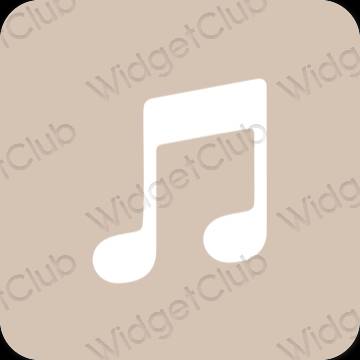 Esztétika bézs Apple Music alkalmazás ikonok