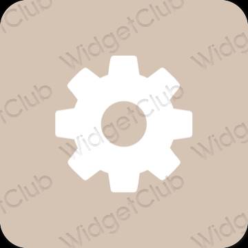 Stijlvol beige Settings app-pictogrammen
