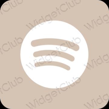 Aesthetic beige Spotify app icons