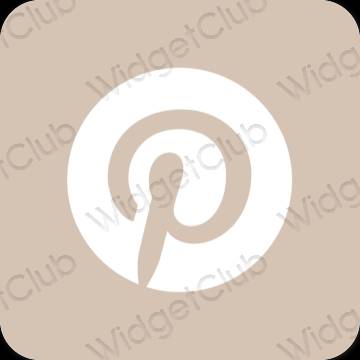 Estetski bež Pinterest ikone aplikacija