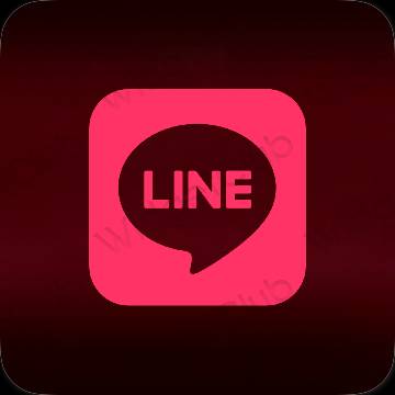 Estetický neonově růžová LINE ikony aplikací