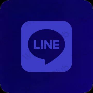 Estetický modrý LINE ikony aplikací